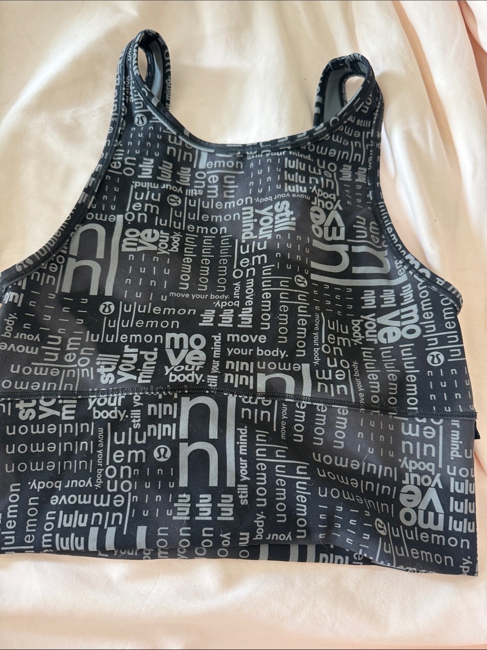 Lululemon Black Logo-Print Sports Bralette